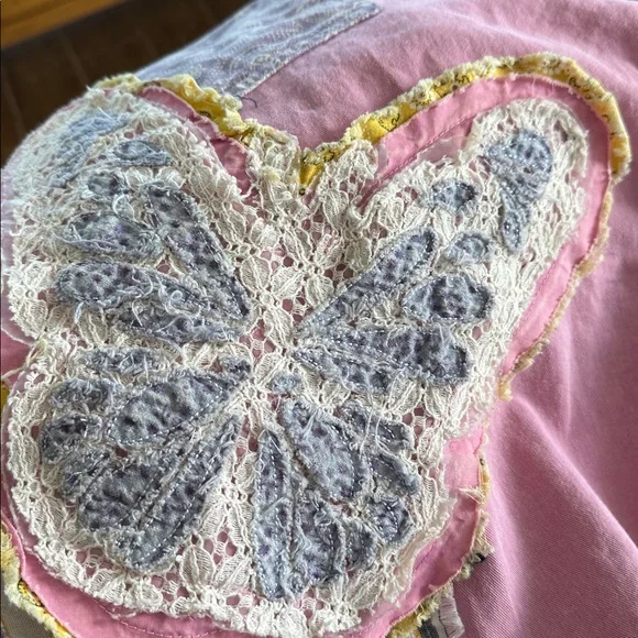 BLUE VELVET NWT Pink and Purple crochet Butterfly Patchwork Shirt - Picture 10 of 12